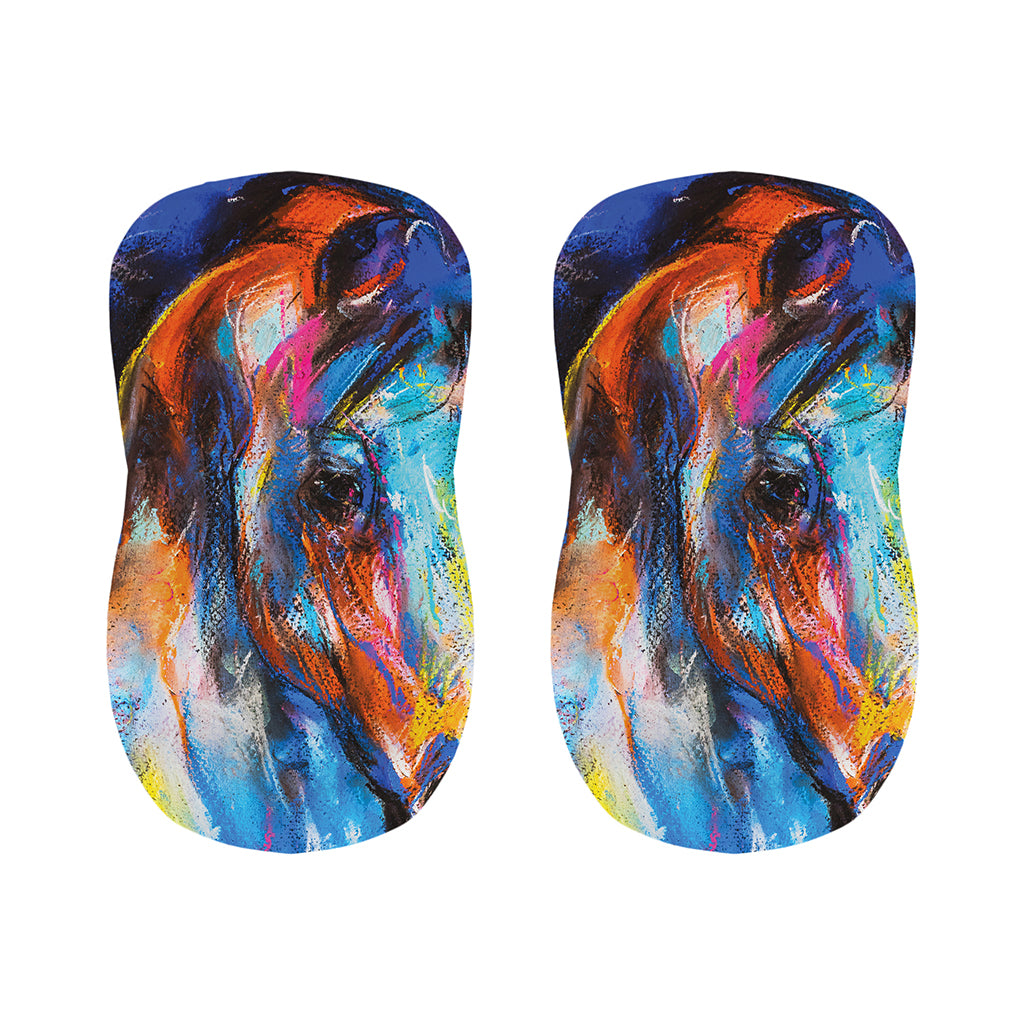 Colorful Horse Painting Print Bar Stool Covers