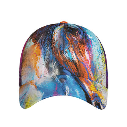 Colorful Horse Painting Print Baseball Cap