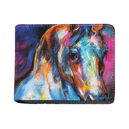 Colorful Horse Painting Print Bifold Wallet