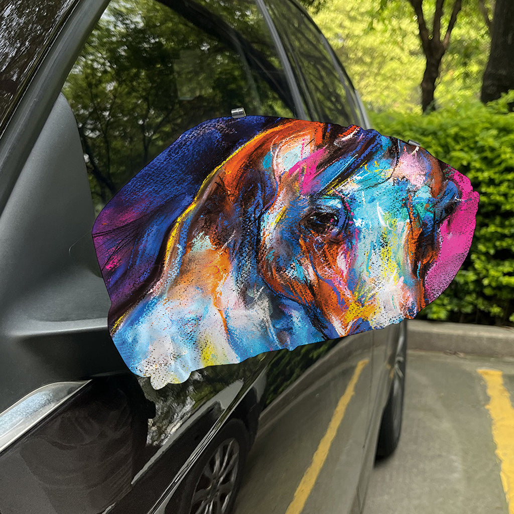 Colorful Horse Painting Print Car Side Mirror Covers