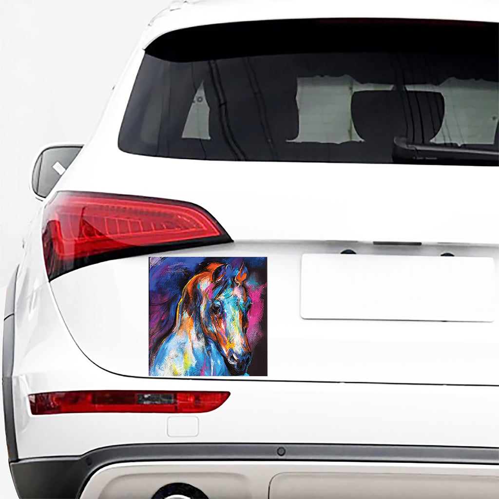 Colorful Horse Painting Print Car Sticker