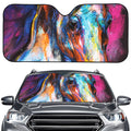 Colorful Horse Painting Print Car Windshield Sun Shade