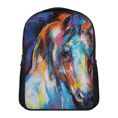 Colorful Horse Painting Print Casual Backpack