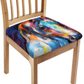 Colorful Horse Painting Print Chair Cushion Cover