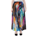 Colorful Horse Painting Print Chiffon Maxi Skirt