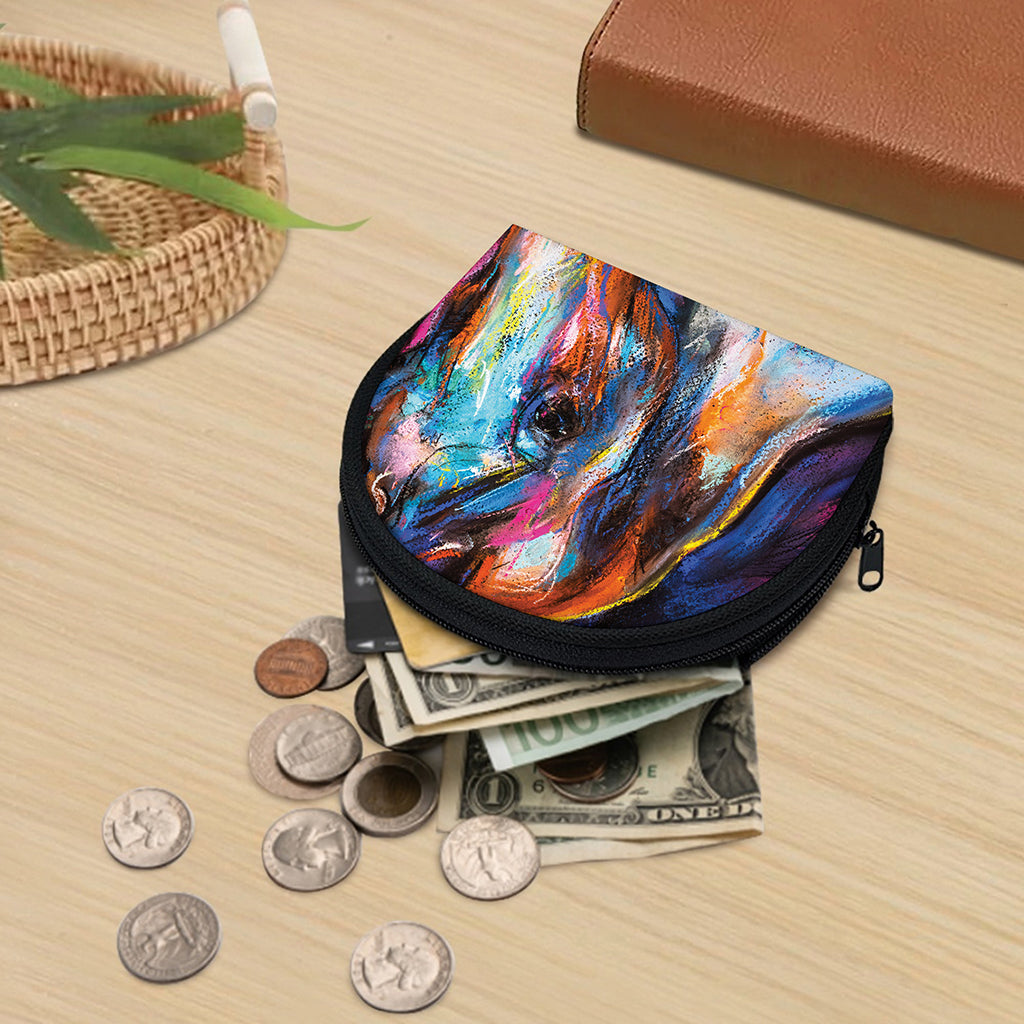Colorful Horse Painting Print Coin Purse