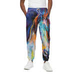 Colorful Horse Painting Print Cotton Pants