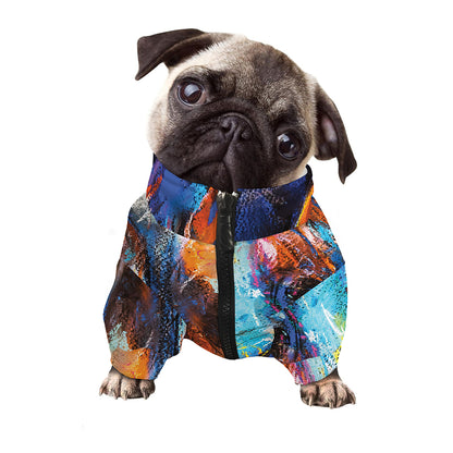 Colorful Horse Painting Print Dog Zip Up Jacket