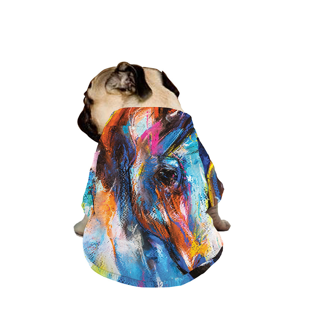 Colorful Horse Painting Print Dog Zip Up Jacket