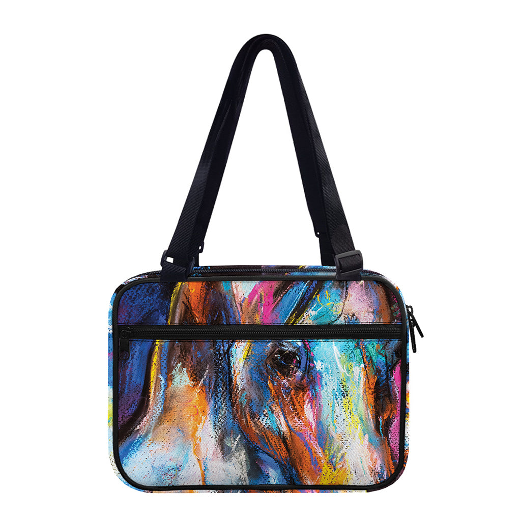 Colorful Horse Painting Print Double Strap Bible Bag
