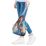 Colorful Horse Painting Print Drawstring Bag