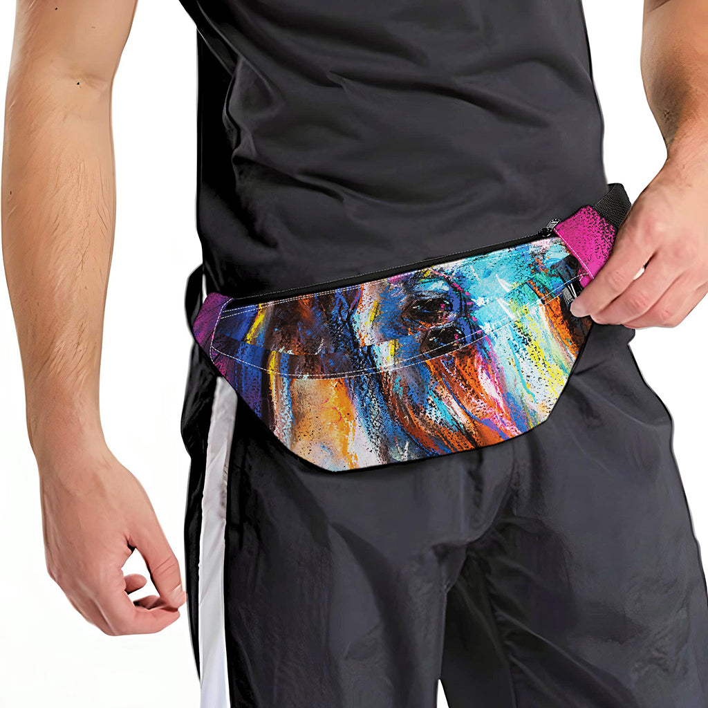 Colorful Horse Painting Print Fanny Pack