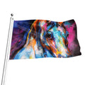 Colorful Horse Painting Print Flag