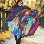 Colorful Horse Painting Print Foldable Umbrella