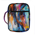 Colorful Horse Painting Print Front Pocket Bible Bag