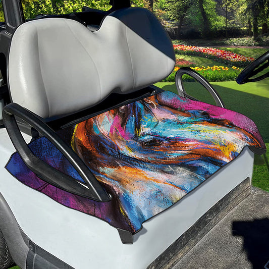Colorful Horse Painting Print Golf Cart Seat Cover