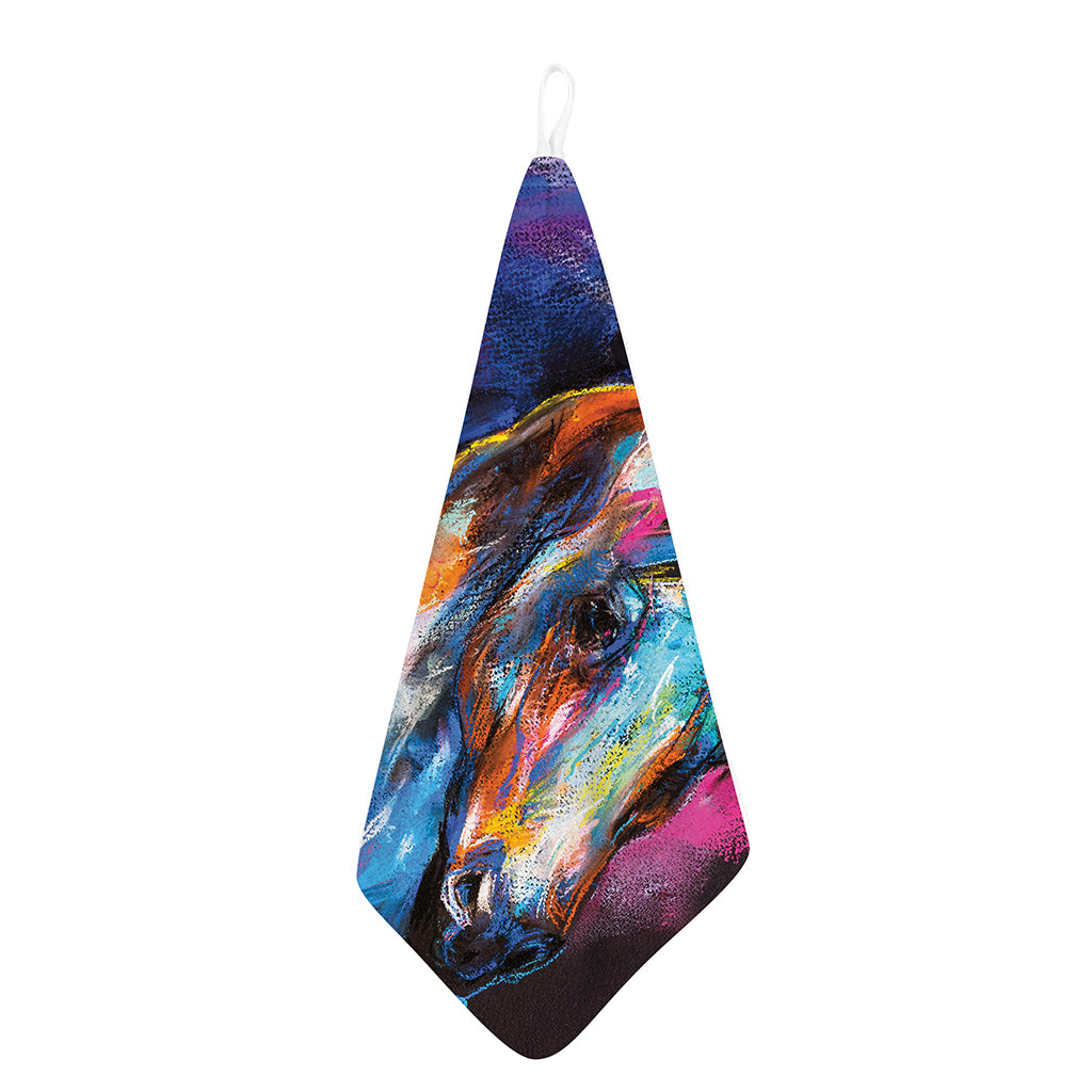 Colorful Horse Painting Print Hand Towel