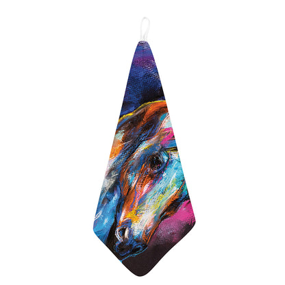 Colorful Horse Painting Print Hand Towel