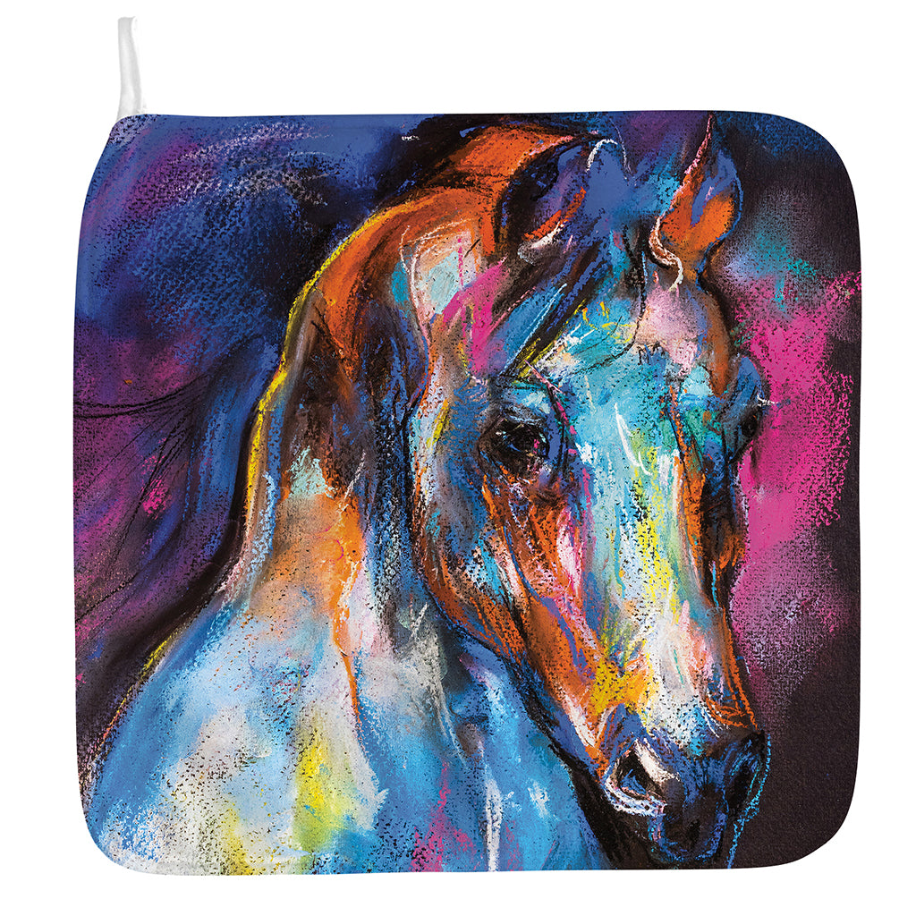 Colorful Horse Painting Print Hand Towel
