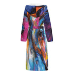 Colorful Horse Painting Print Hooded Bathrobe