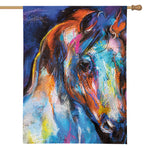Colorful Horse Painting Print House Flag
