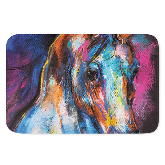 Colorful Horse Painting Print Indoor Door Mat