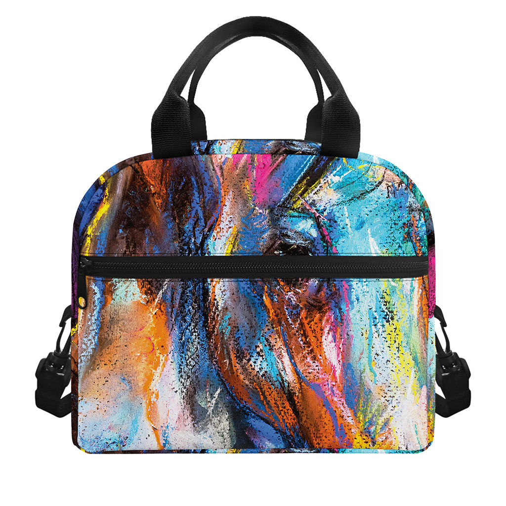 Colorful Horse Painting Print Insulated Lunch Bag