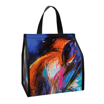 Colorful Horse Painting Print Insulated Lunch Tote