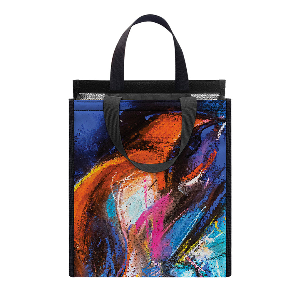Colorful Horse Painting Print Insulated Lunch Tote