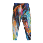 Colorful Horse Painting Print Jogger Pants