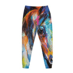Colorful Horse Painting Print Jogger Pants