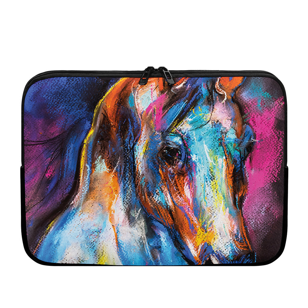 Colorful Horse Painting Print Laptop Sleeve