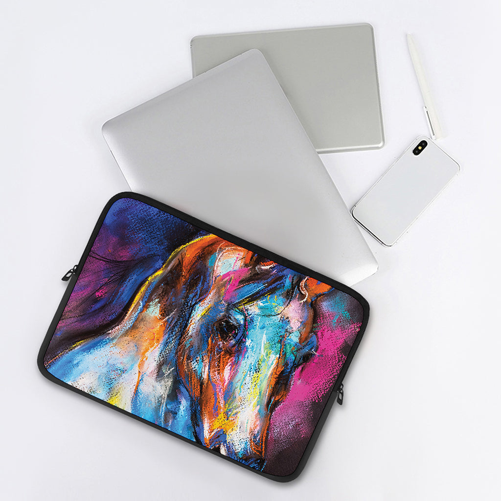 Colorful Horse Painting Print Laptop Sleeve