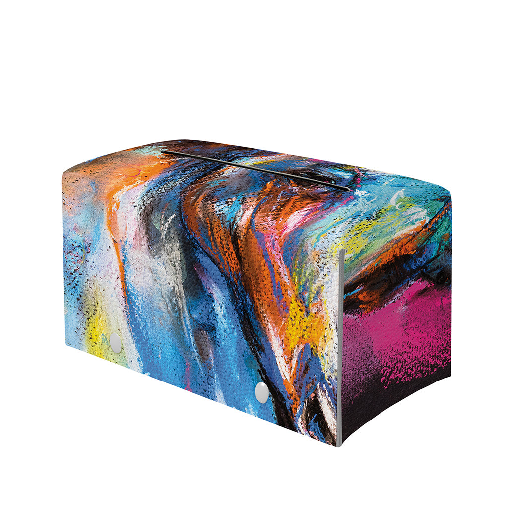 Colorful Horse Painting Print Leather Tissue Box Cover