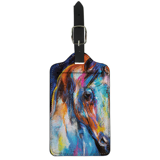 Colorful Horse Painting Print Luggage Tag