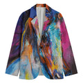 Colorful Horse Painting Print Men's Blazer