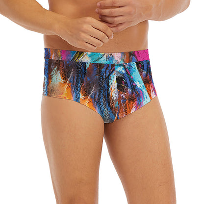 Colorful Horse Painting Print Men's Briefs