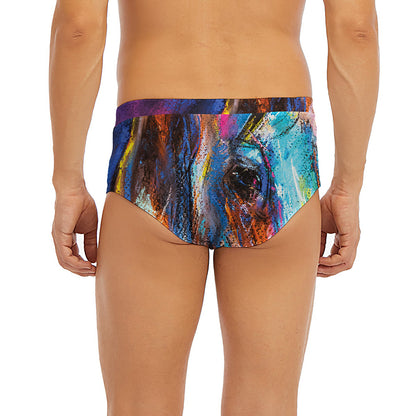 Colorful Horse Painting Print Men's Briefs