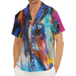 Colorful Horse Painting Print Men's Deep V-Neck Shirt