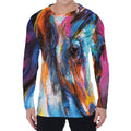 Colorful Horse Painting Print Men's Long Sleeve T-Shirt