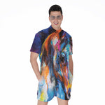 Colorful Horse Painting Print Men's Rompers