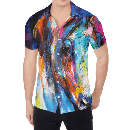 Colorful Horse Painting Print Men's Shirt