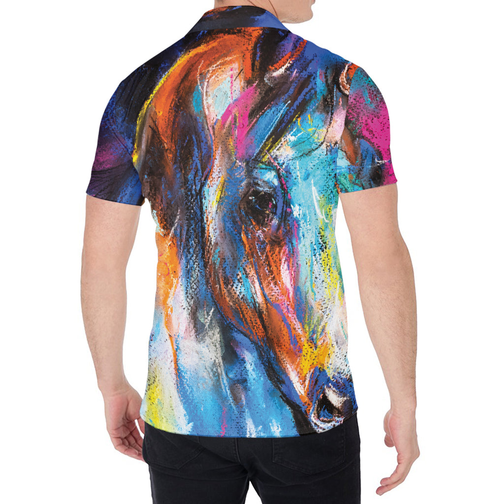 Colorful Horse Painting Print Men's Shirt