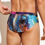 Colorful Horse Painting Print Men's Swim Briefs