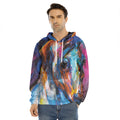 Colorful Horse Painting Print Men's Velvet Pullover Hoodie