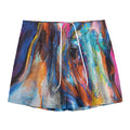 Colorful Horse Painting Print Mesh Shorts