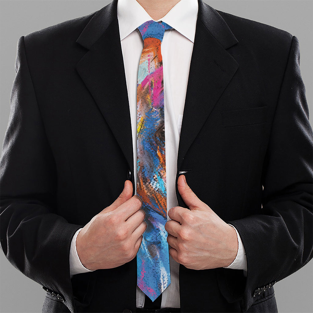 Colorful Horse Painting Print Necktie