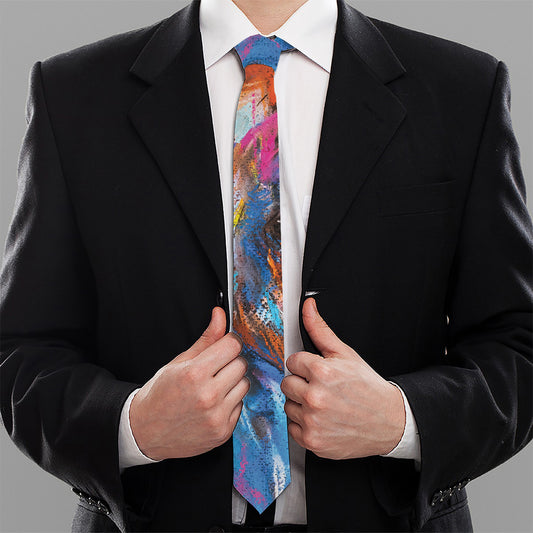 Colorful Horse Painting Print Necktie