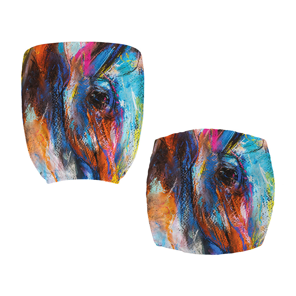 Colorful Horse Painting Print Office Chair Cover