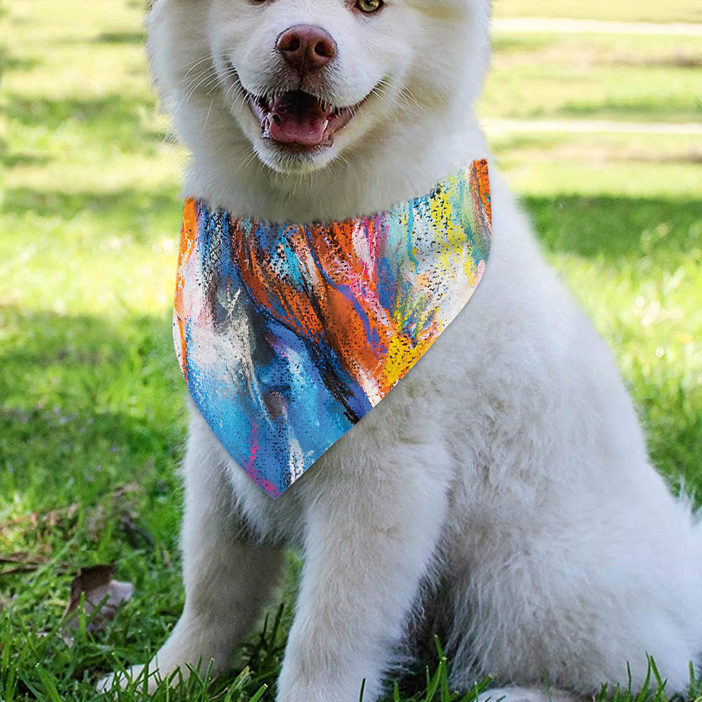 Colorful Horse Painting Print Over The Collar Dog Bandana